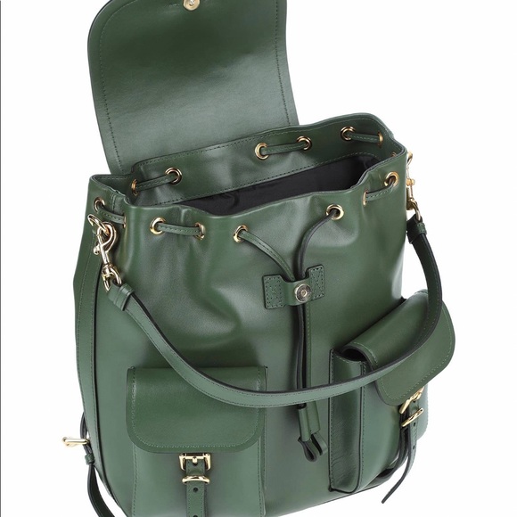 🤩💕NEW, RARE MOSCHINO BACKPACK‼️ BEAUTIFUL GREEN LEATHER💕🤩 - Picture 6 of 6